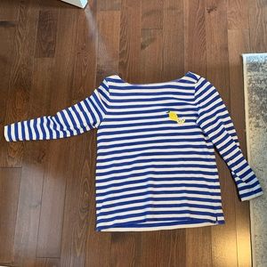 Ann Taylor Loft Boatneck Limoncello 3/4 Sleeve Top XS